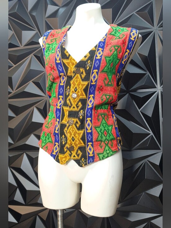Chico's Tops - Abstract Multicolor Patterned Women's Vest